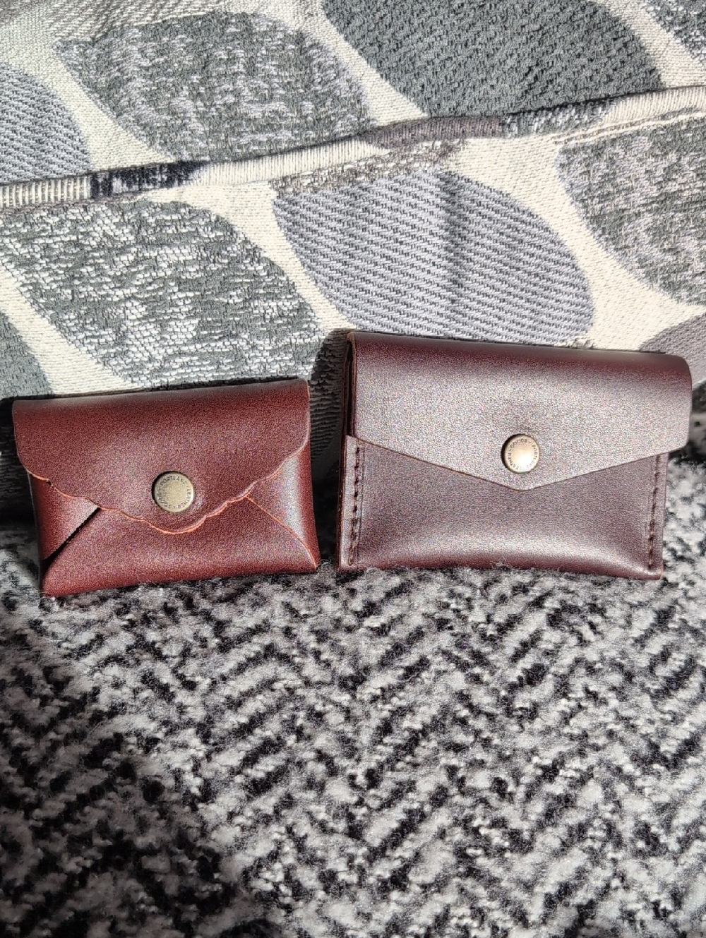 Portland Leather Grizzly Smooth Envelope Card Holder Wallet And Mini Daisy NWOT